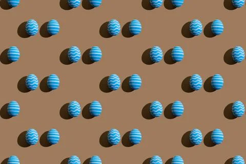 Easter background seamless pattern blue egg brown Stock Photos