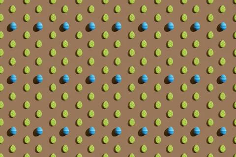 Easter background seamless pattern green egg brown Stock Photos