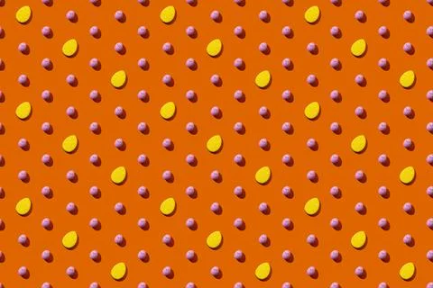 Easter background seamless pattern pink egg orange Stock Photos