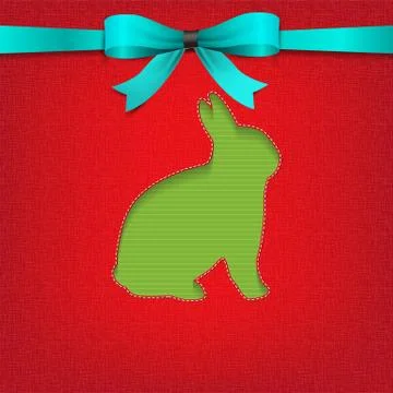 Easter background with a stiched bunny 스톡 일러스트