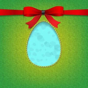 Easter background with a stiched egg Illustrazione stock