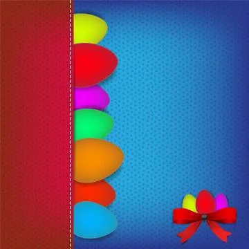 Easter background with stiched eggs イラスト素材
