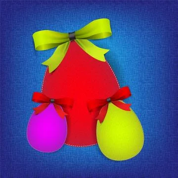 Easter background with stiched eggs Illustrazione stock