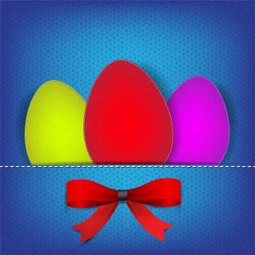 Easter background with stiched eggs 스톡 일러스트
