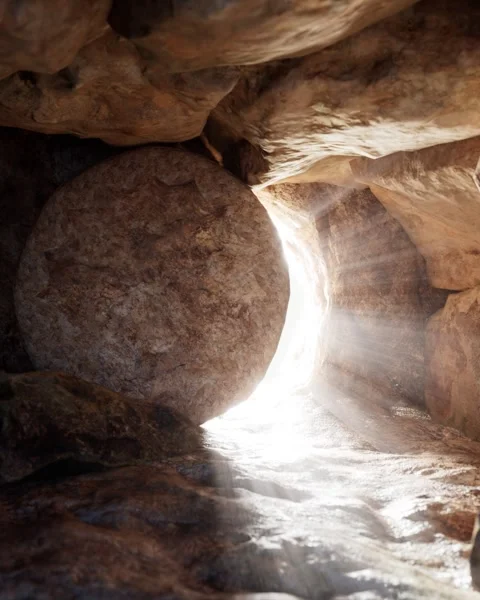 Easter Background. The Stone Is Rolling Away From Jesus' Tomb Stock Footage 330393785