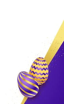 Easter background template with festive eggs - Vector Stock Illustration