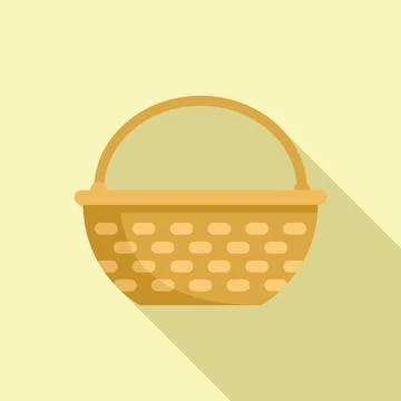 Easter bag icon flat vector. Picnic straw Illustration
