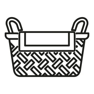 Easter bag icon outline vector. Picnic straw Stock Illustration