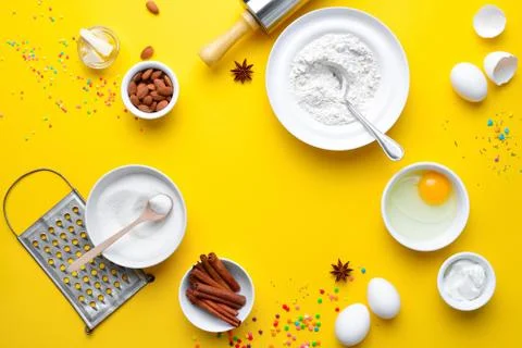 Easter baking background with a space for a text Stock Photos