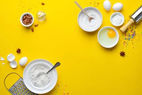 Easter baking background with a space for a text Stock Photos