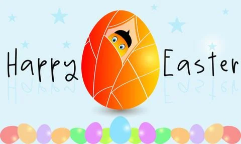 Easter Banner and Poster Vector Illustration with Easter Eggs Stock Illustration
