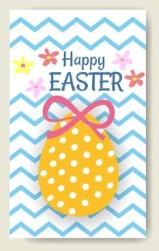 Easter banner background template with beautiful colorful ra and egg. Vector Stock Illustration