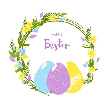 Easter banner. Modern Easter design with text. Stock Illustration