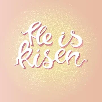Easter banner with text 'He is risen'. Vector illustration background. East.. Stock Illustration
