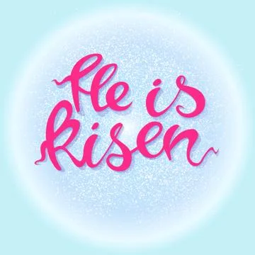 Easter banner with text 'He is risen'. Vector illustration background. East.. Stock Illustration