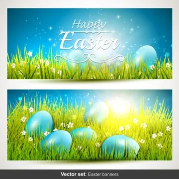 Easter banners Stock Illustration