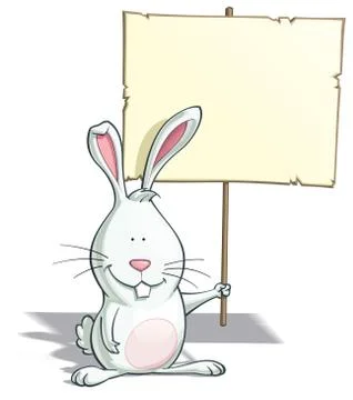Easter banny placard Stock Illustration