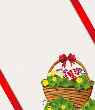 Easter Basket on a beige background Stock Illustration
