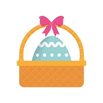 Easter basket with egg and bow Stock Illustration