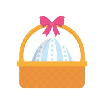 Easter basket with egg and bow Stock Illustration