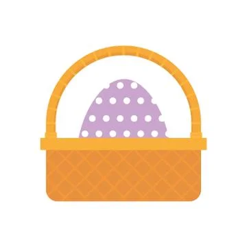 Easter basket with egg and bow Stock Illustration