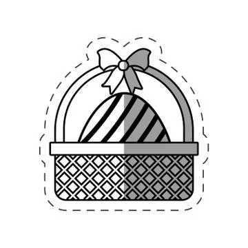 Easter basket with egg and bow Stock Illustration