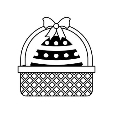 Easter basket with egg and bow Stock Illustration