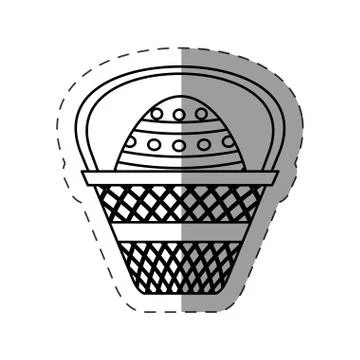 Easter basket egg decorative Illustration
