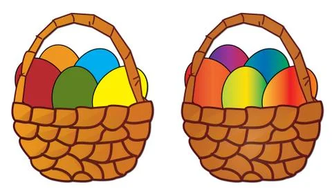 Easter basket with egg symbol , icon  design. Spring illustration isolated on Stock Illustration