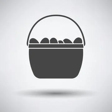 Easter Basket With Eggs Icon Stock Illustration