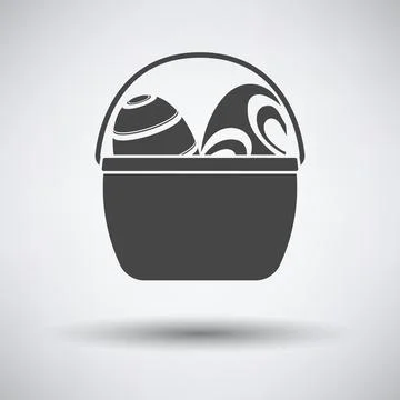 Easter Basket With Eggs Icon Stock Illustration