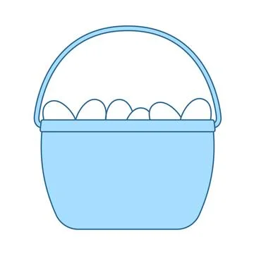 Easter Basket With Eggs Icon Illustrazione stock