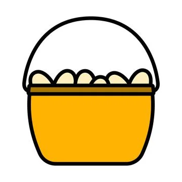 Easter Basket With Eggs Icon Illustrazione stock