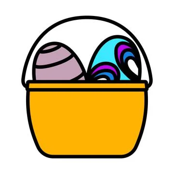 Easter Basket With Eggs Icon Illustrazione stock