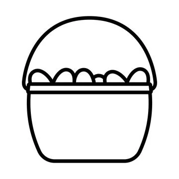 Easter Basket With Eggs Icon Stock Illustration