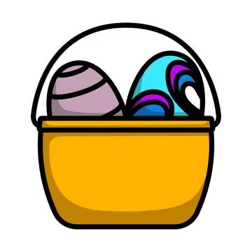 Easter Basket With Eggs Icon Illustrazione stock