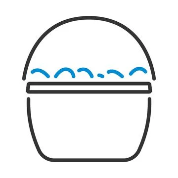 Easter Basket With Eggs Icon Stock Illustration