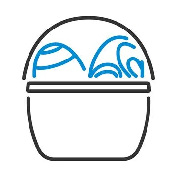 Easter Basket With Eggs Icon Stock Illustration