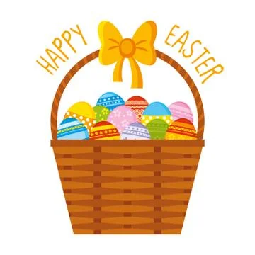 Easter basket eggs Stock Illustration