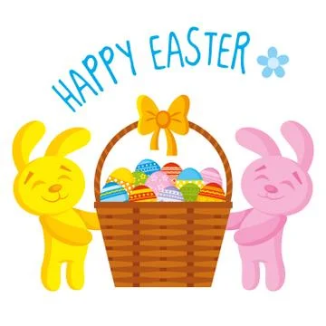 Easter basket eggs Stock Illustration