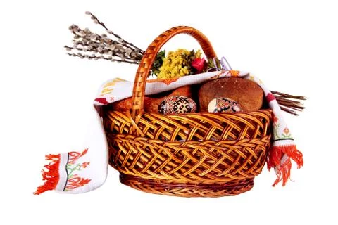 Easter Basket with  eggs Foto stock
