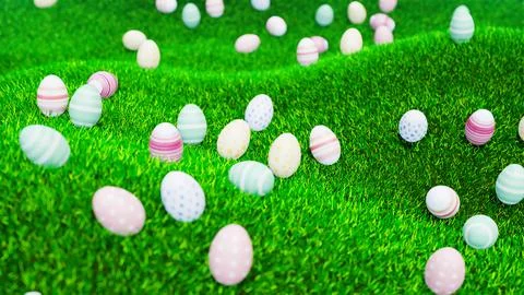 Easter Basket On Grass 05 Stock Illustration