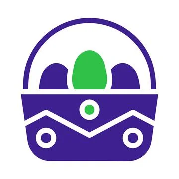 Easter Basket Icon.  Concept of Spring, Holiday, and Celebration. Stock Illustration