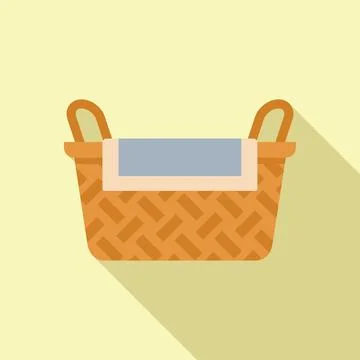 Easter basket icon flat vector. Picnic bag Stock Illustration