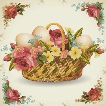 Easter basket Illustrazione stock