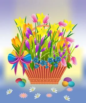 Easter basket, Stock Illustration