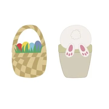Easter Basket Illustration Illustrazione stock