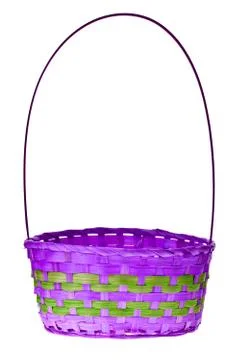 Easter basket isolated Stock Photos