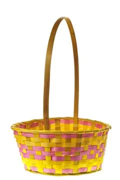 Easter basket isolated Stock Photos