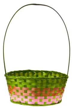 Easter basket isolated Stock Photos